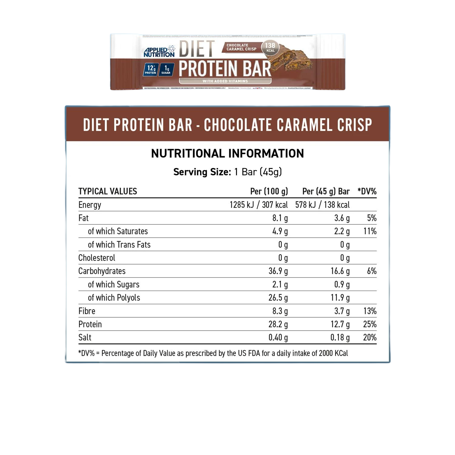 Applied Nutrition Diet Protein Bar 12 x 45g